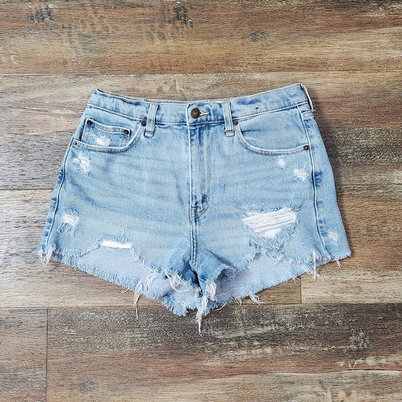 Abercrombie & Fitch High Rise New York Distressed Shorts Size 27/4R - Picture 1 of 9